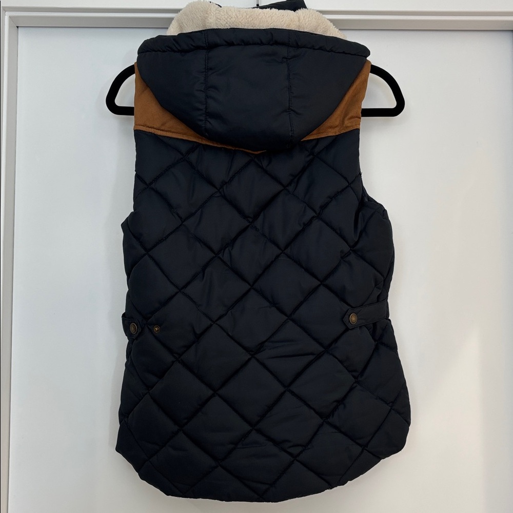 H&M L.O.G.G. Navy Hooded Puffer Vest - Picture 3 of 7